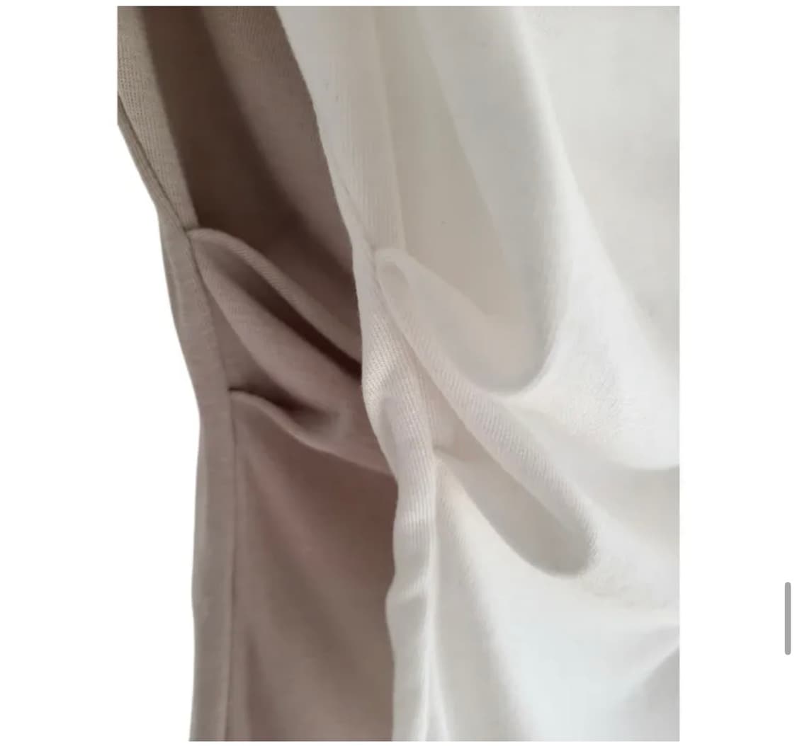 언발 드레이프 셔링 긴팔티 베이지 상품이미지3