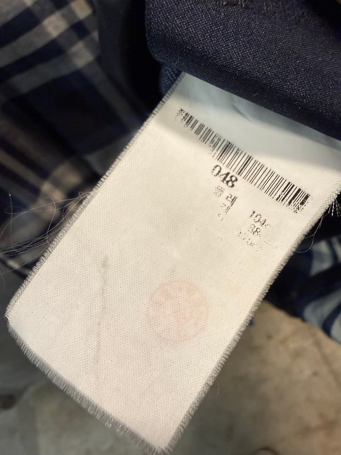 48 준지 JUUN.J 체크 스트링 블루종 셔츠 네이비 상품이미지8