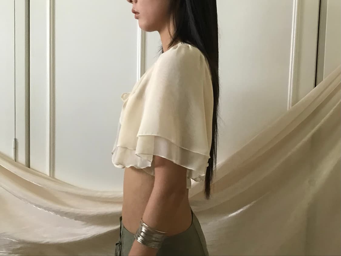  sheer Shoulder blouse  상품이미지3