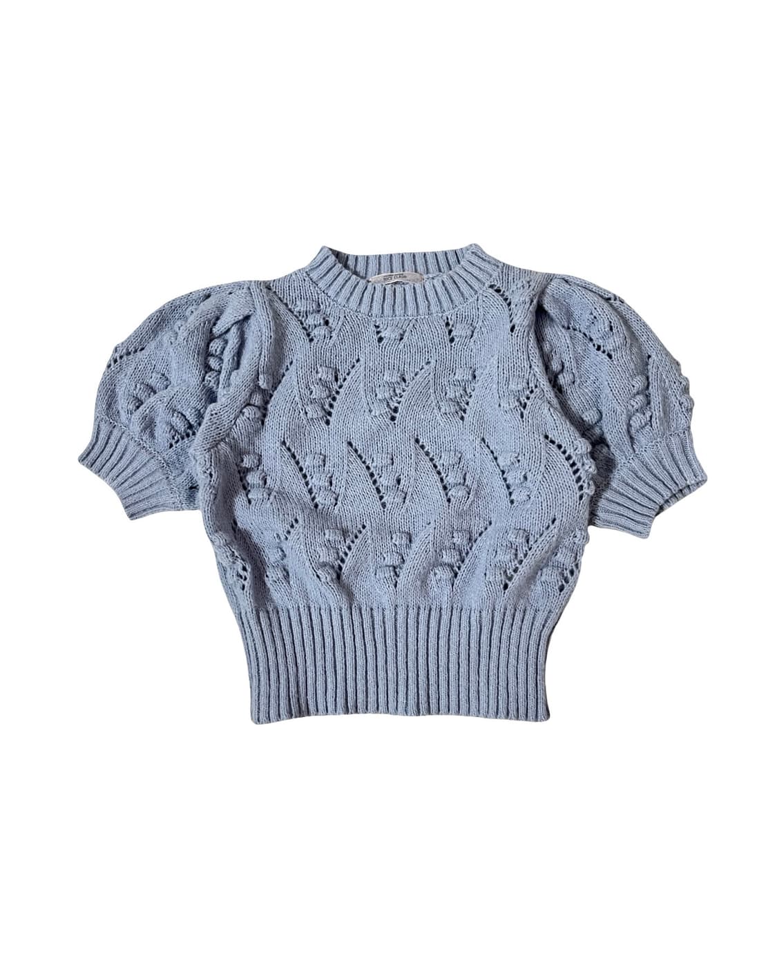 퍼프 소매 암워머 크롭 니트 상품이미지2