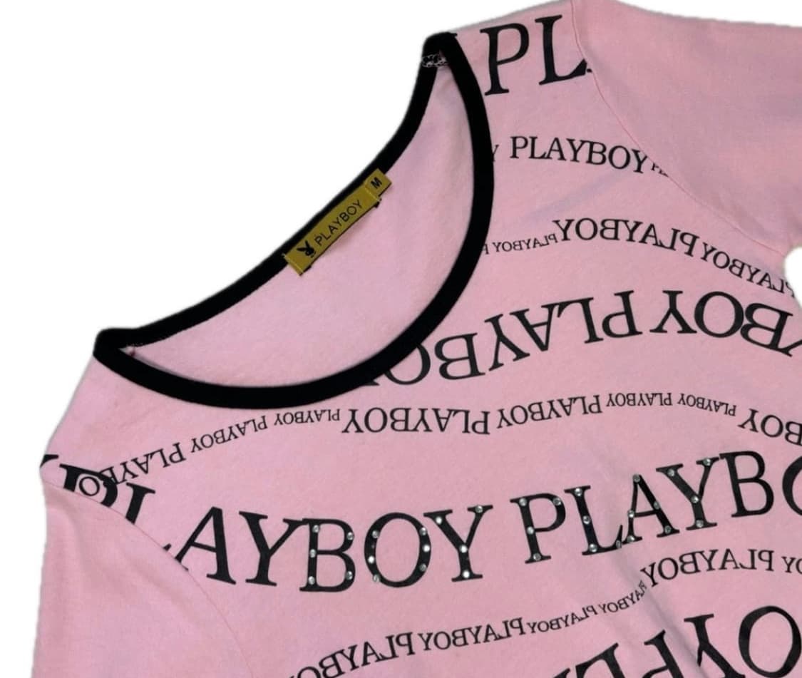 플레이보이 Playboy 사선레터링 슬림핏 티셔츠 상품이미지3