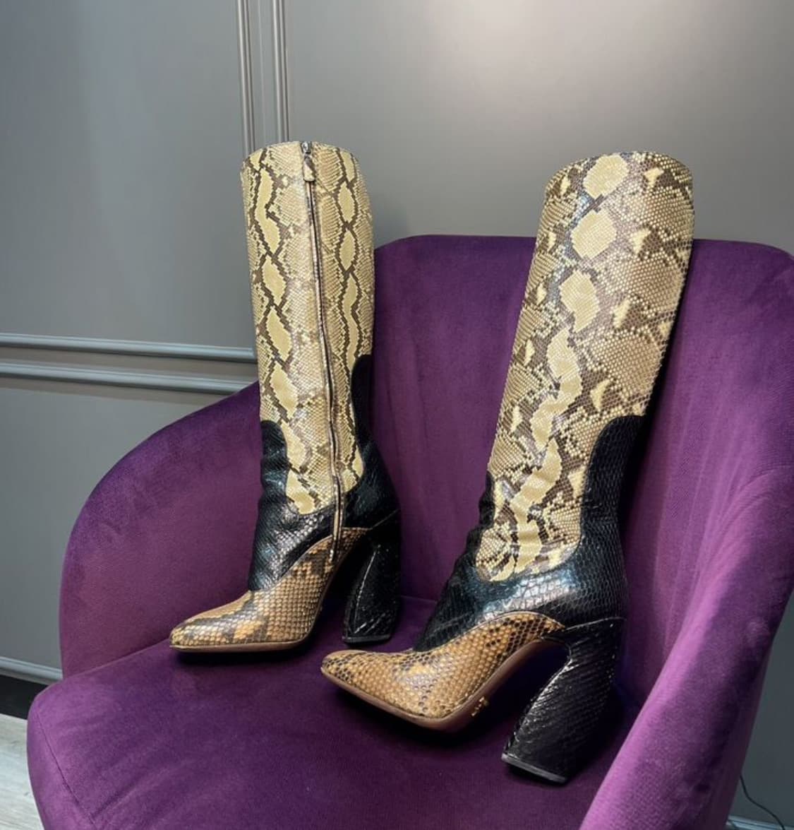 PRADA 11 /FW 부츠(파이톤 스킨-뱀피)38 사이즈-해외발송 상품이미지7
