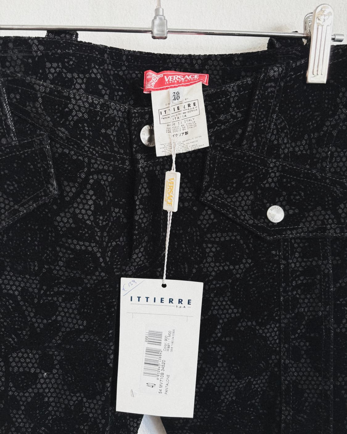rare* 90s 베르사체 데드스탁 맥시 플레어 벨루어팬츠 상품이미지9