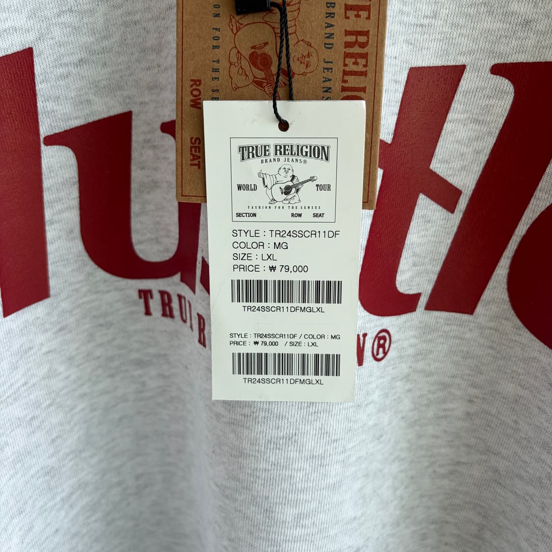 [새상품]트루릴리전 허슬 로고 맨투맨 멜란지그레이 상품이미지2