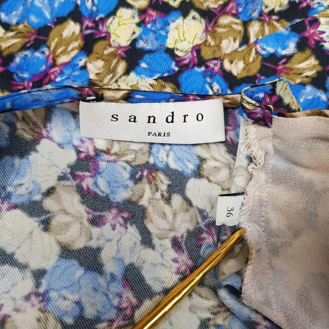 산드로 플라워 프린트 브이넥 원피스 S사이즈 상품이미지8