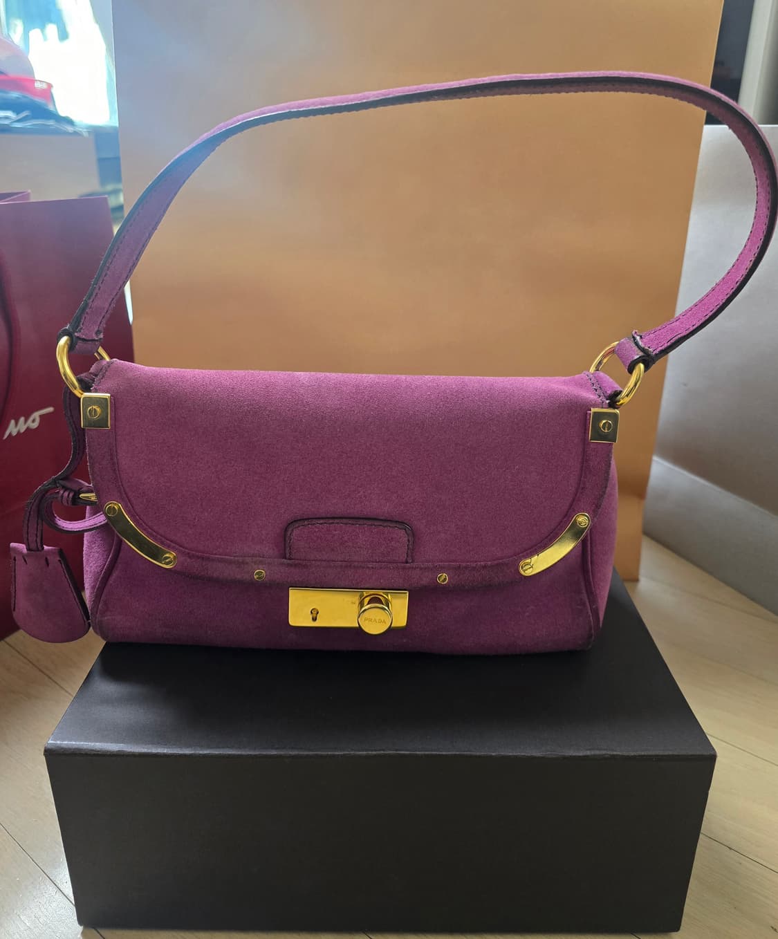 (정품)프라다 빈티지 스웨이드 숄더백 상품이미지10