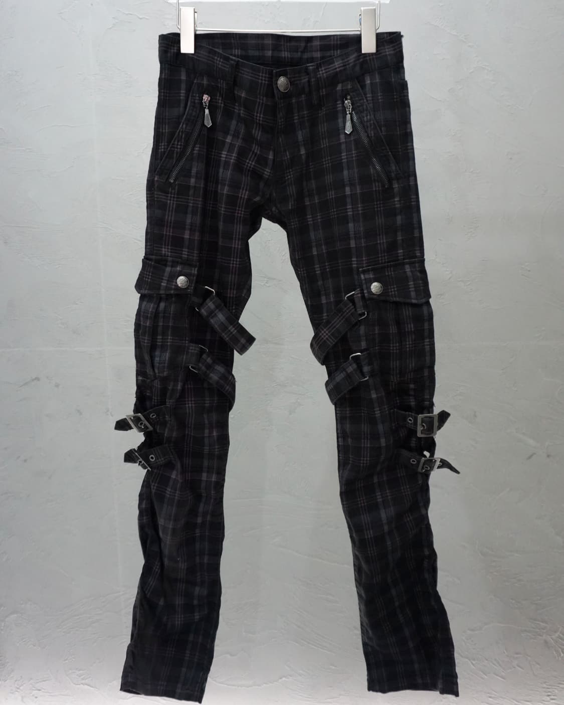 펑크 스크랩 체크 팬츠 상품이미지1