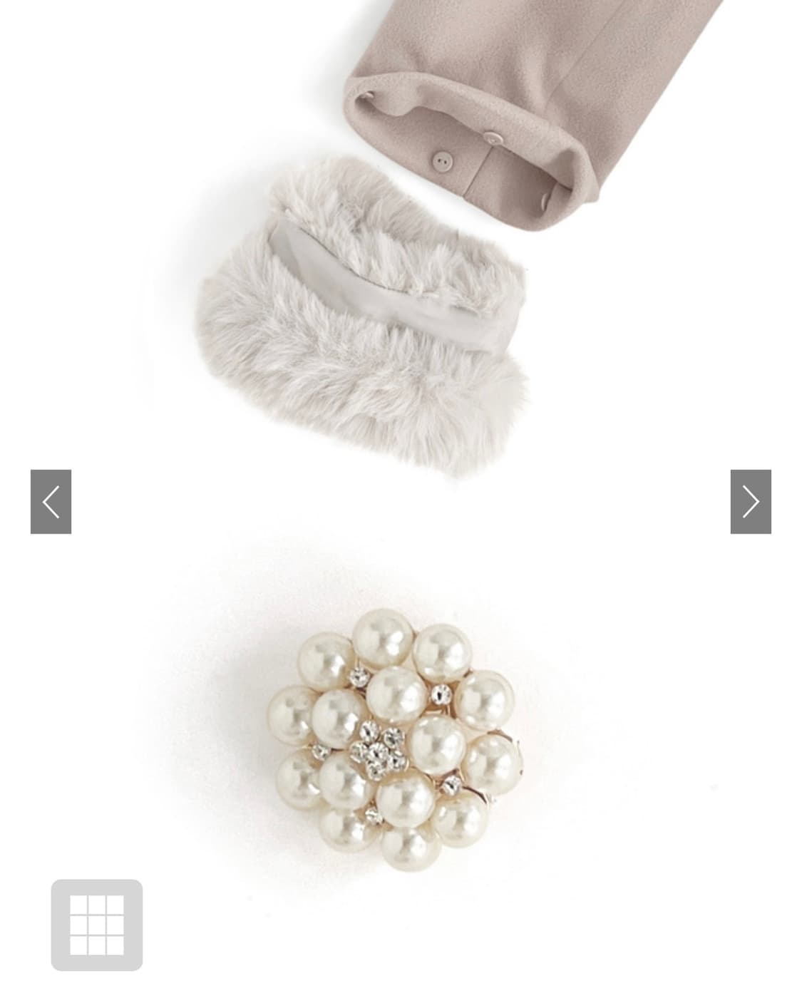 grl 그레일 비쥬 퍼 코트 아이보리 /스나계달천히메갸루걸리양산형양지뢰 상품이미지5