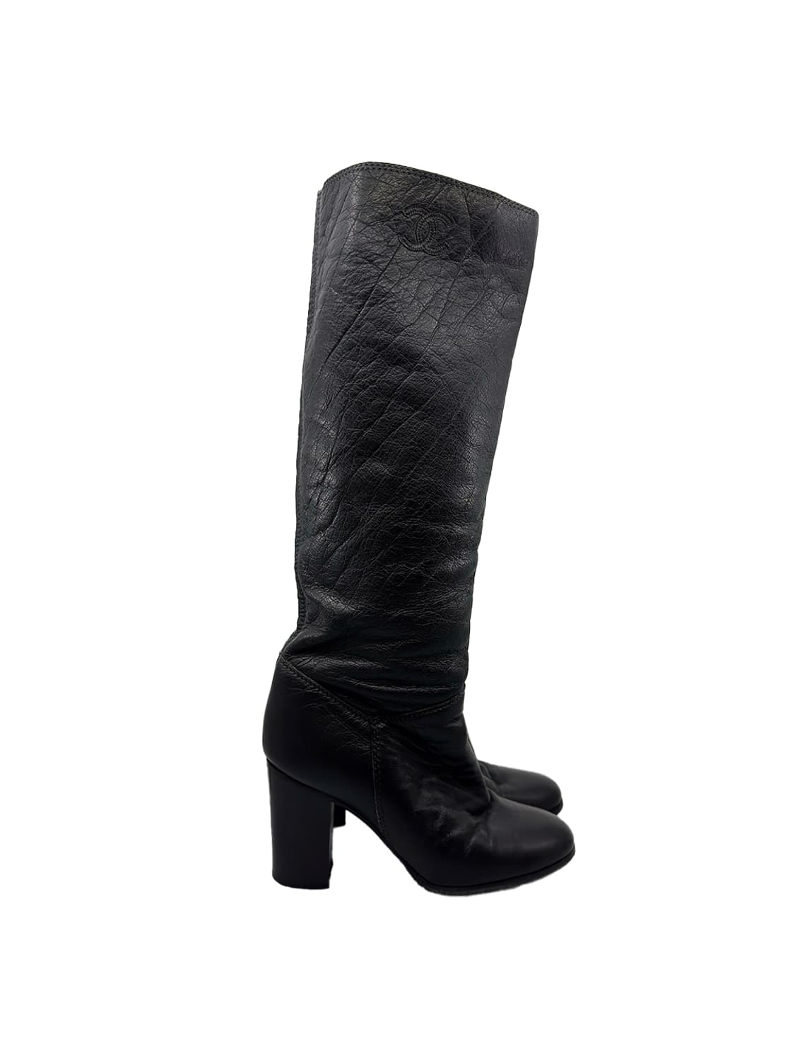 Chanel Logo Mid-Calf Leather Boots/ 36 상품이미지3