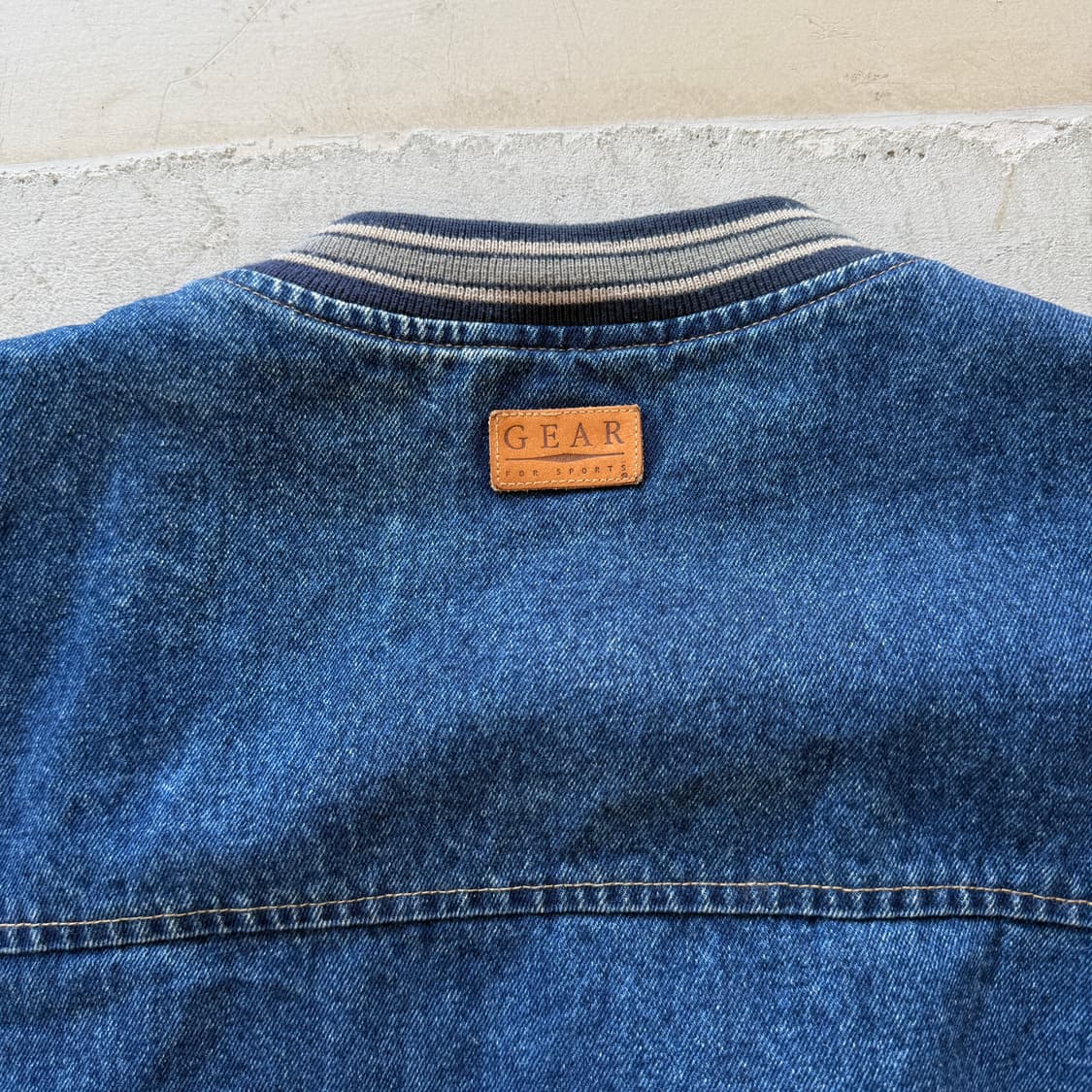 90s 기어 포 스포츠 데님 바시티 자켓 상품이미지6