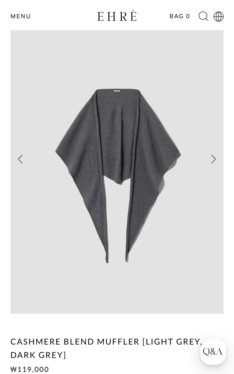 ehre 에레 캐시미어 머플러 상품이미지1