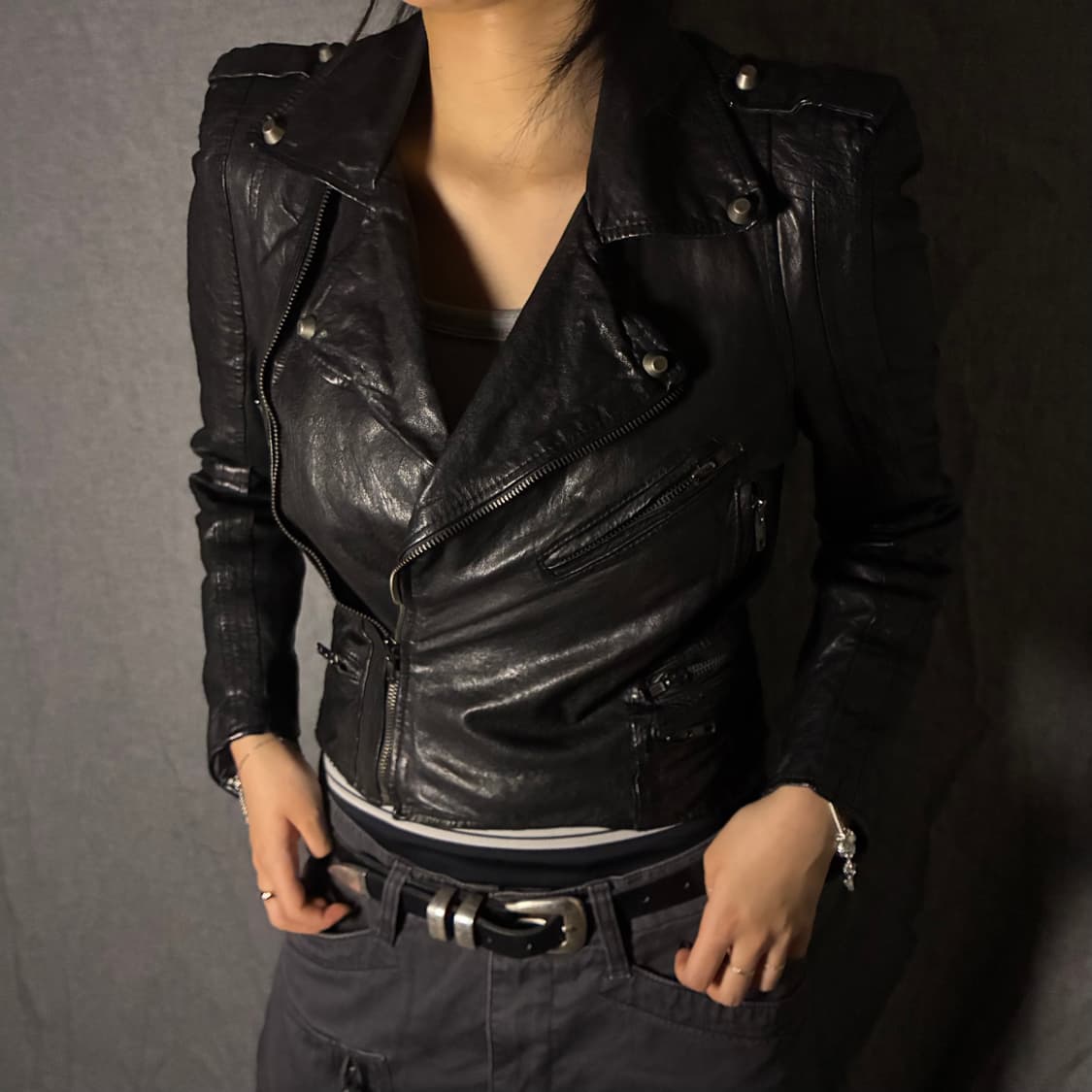 lamb skin leather jacket 상품이미지1