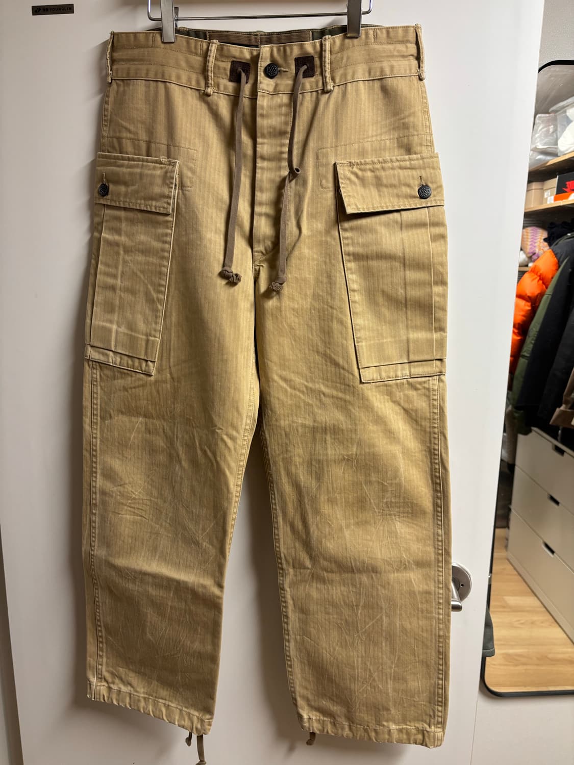 [30X30] RRL 헤링본 트윌 카고 팬츠 카키 상품이미지1