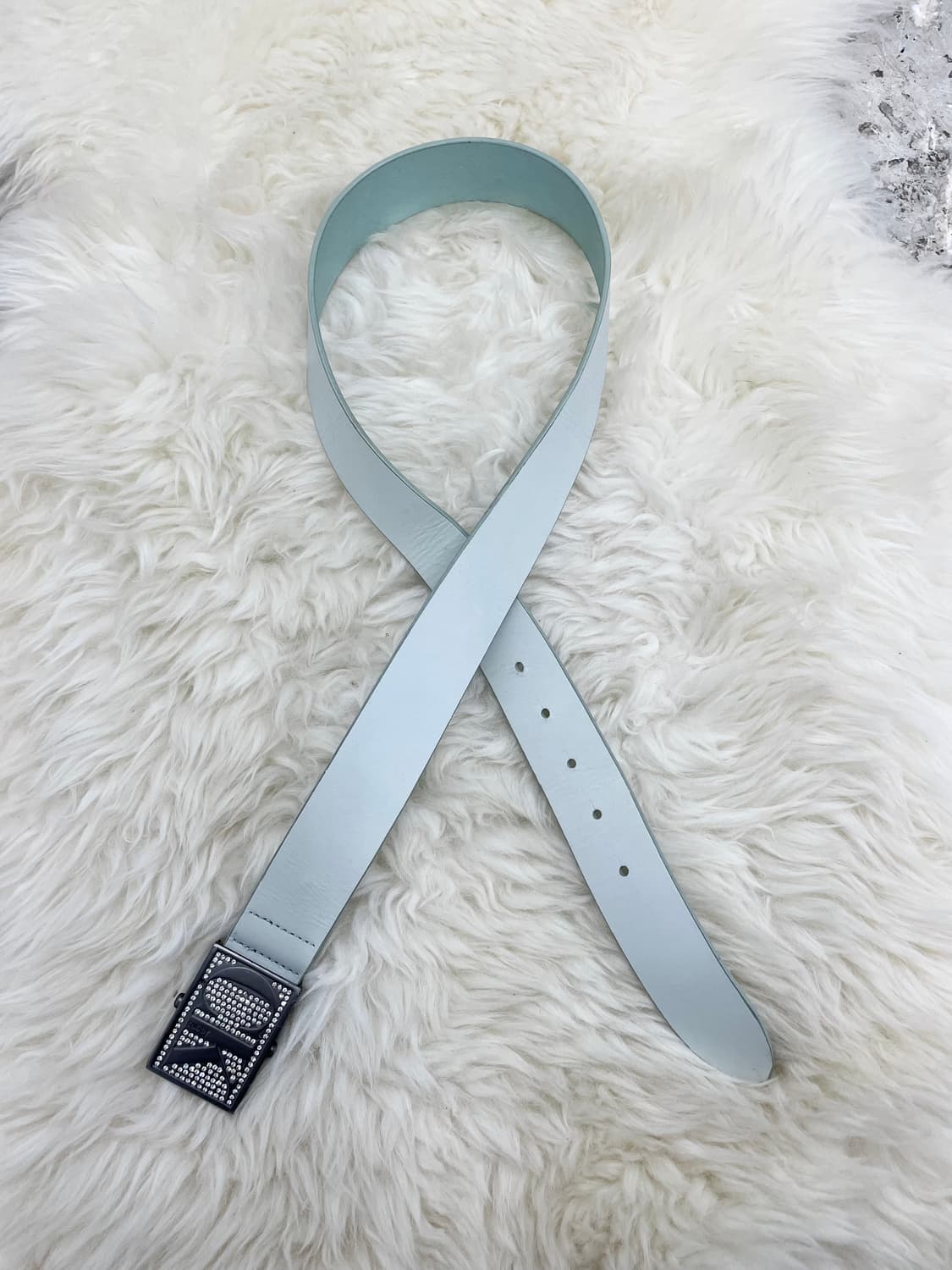 ck 캘빈클라인 리얼레더 민트 큐빅 버클 벨트 *레어 상품이미지6