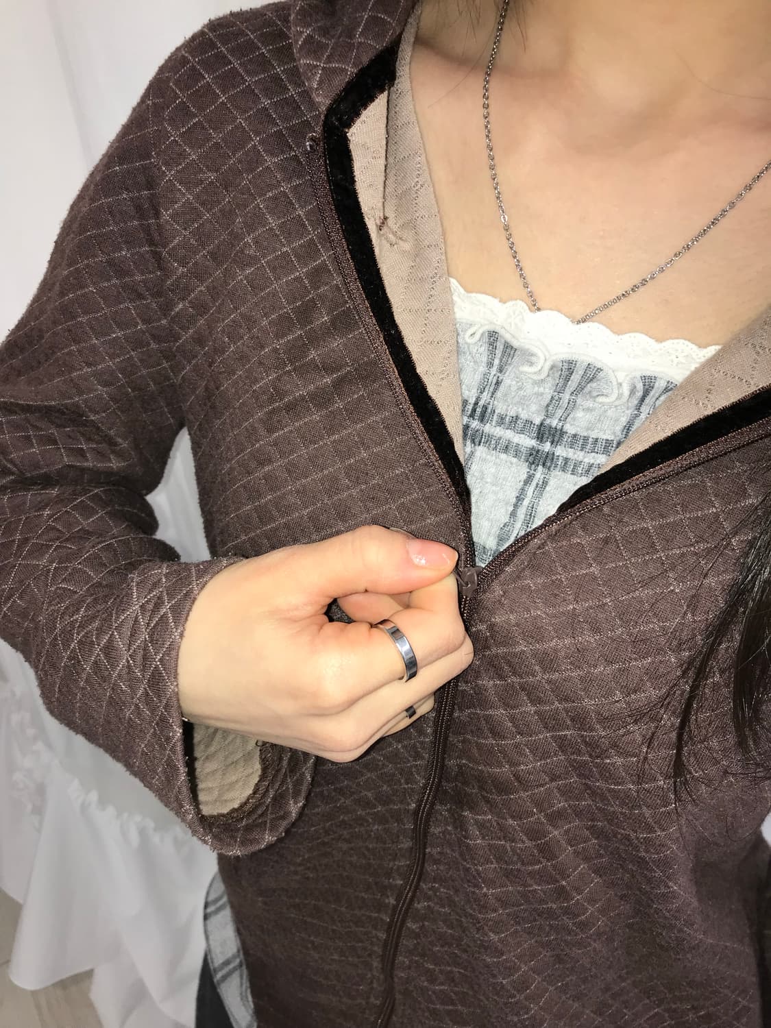 ⊹ Decoy Cocoa Stitch Hood Zip  상품이미지4