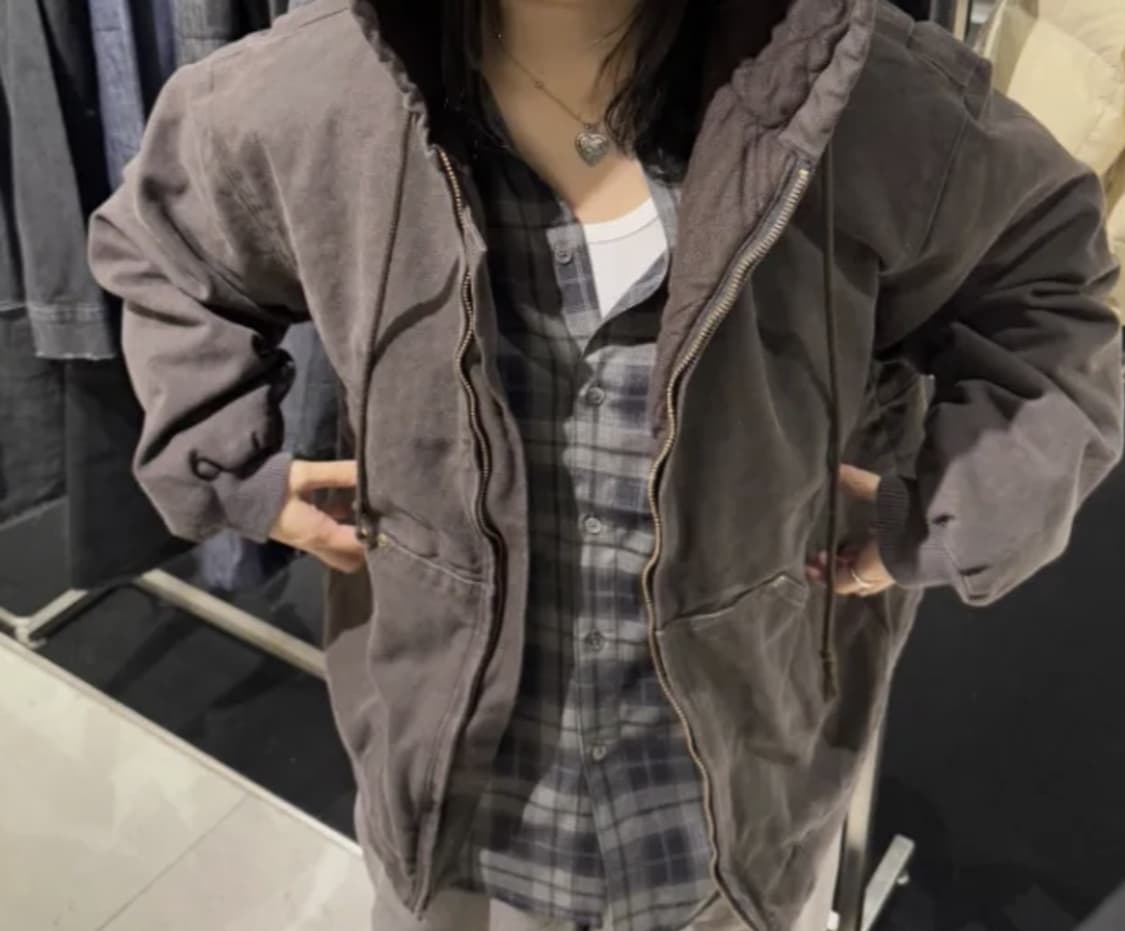 아르반 올드 필름 체크 셔츠(세이지 카키) 상품이미지1