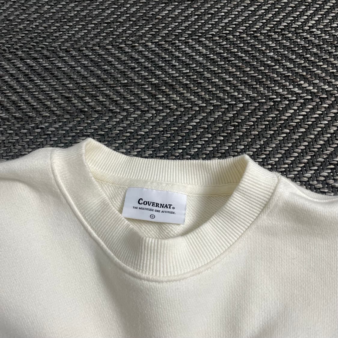 커버낫 헤비코튼 빅로고 크림 맨투맨y 3811 상품이미지6