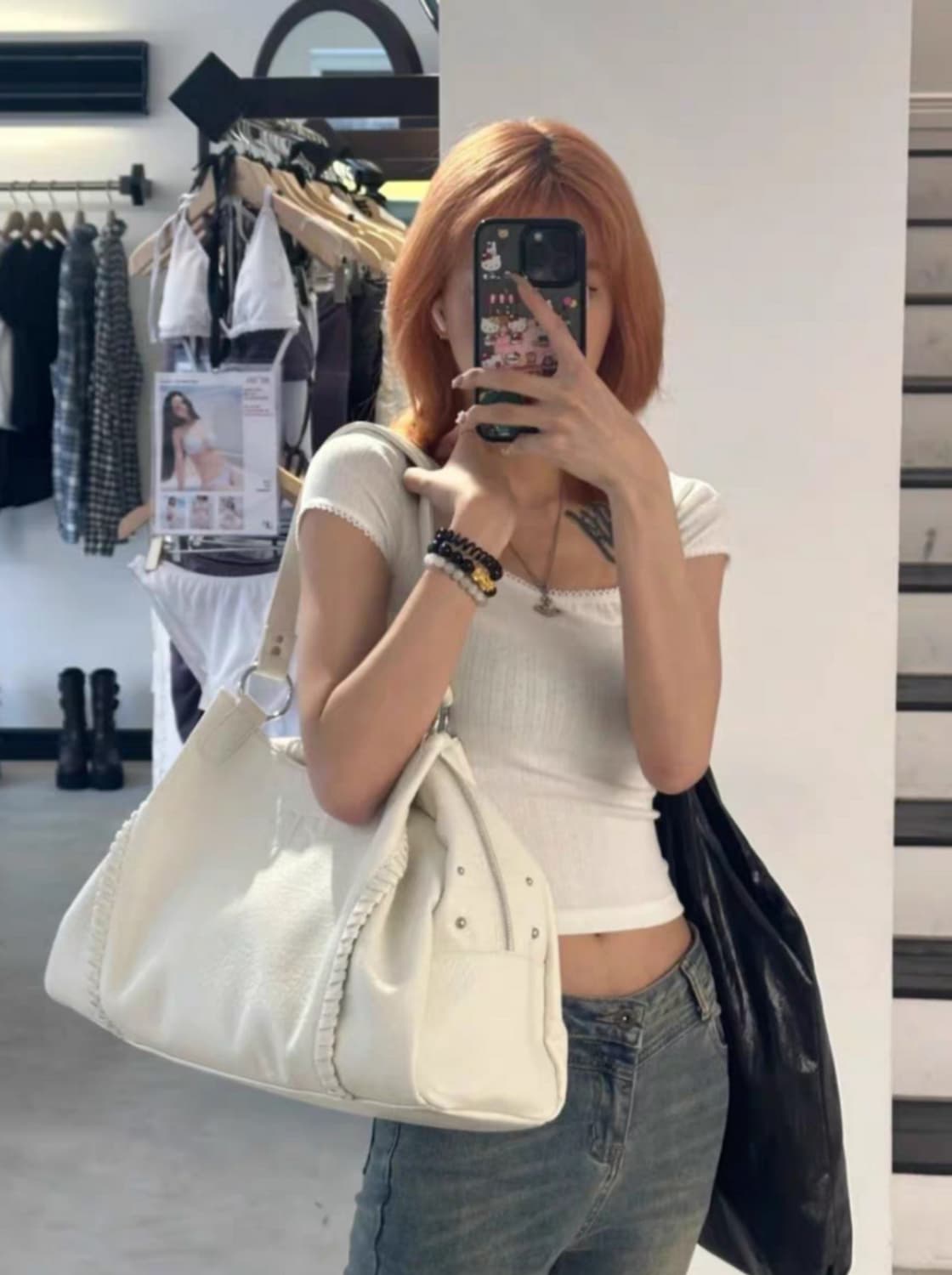 애즈온 보니타 빅백 아이보리 상품이미지2