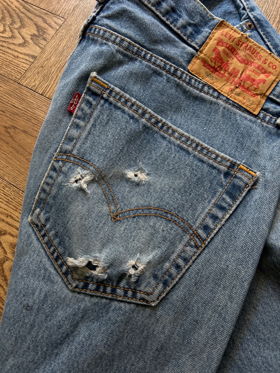 [34]리바이스 505 빈티지 워싱 스트레이트핏 데님 팬츠 상품이미지7