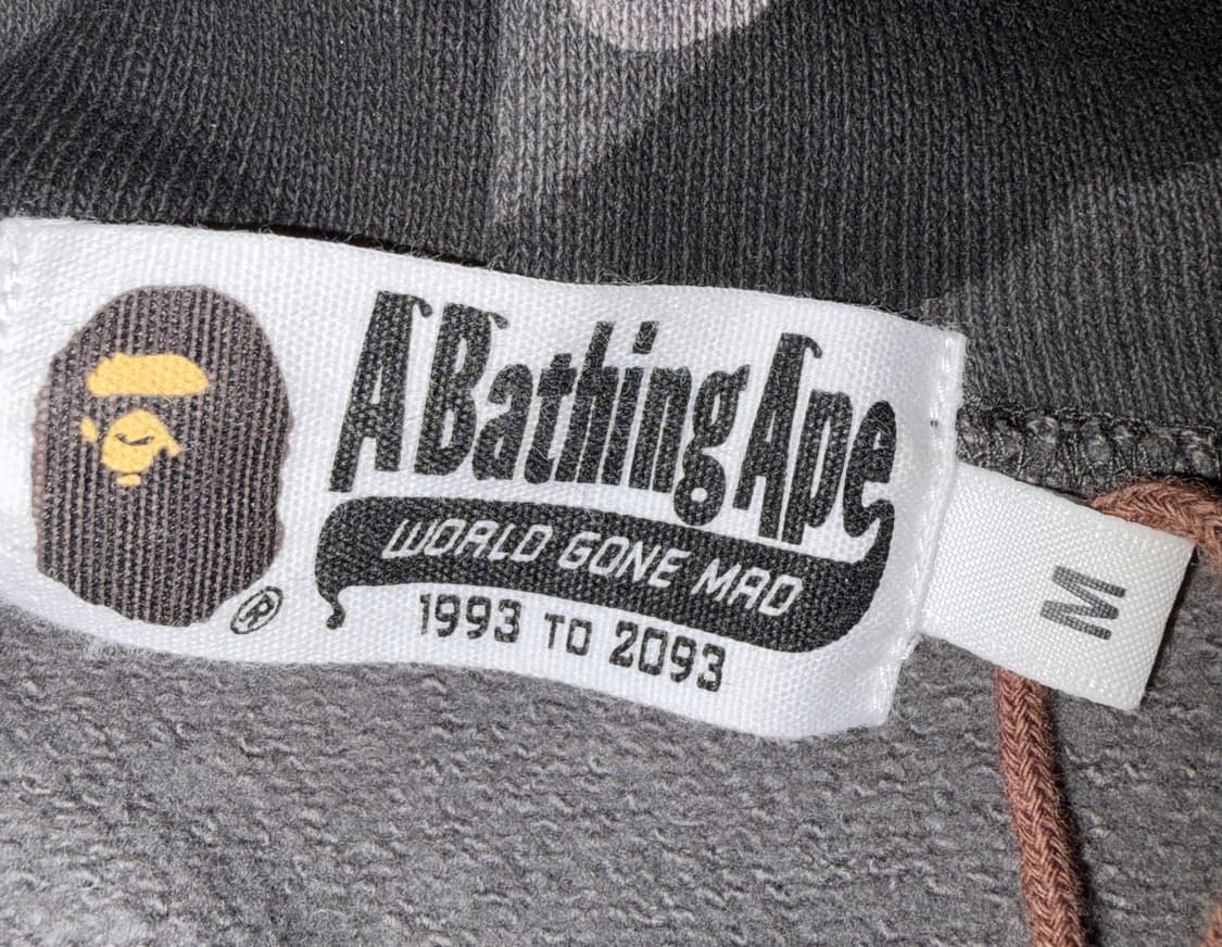 베이프 카모 칼리지 검정 후드티 상품이미지5