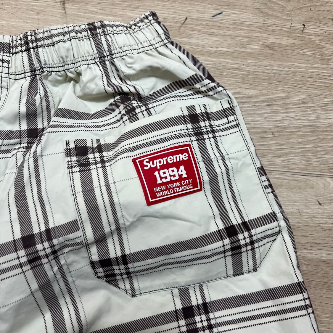 슈프림 1994 플래드 이지 체크 보드 쇼츠 반바지 [아이보리] M 상품이미지4