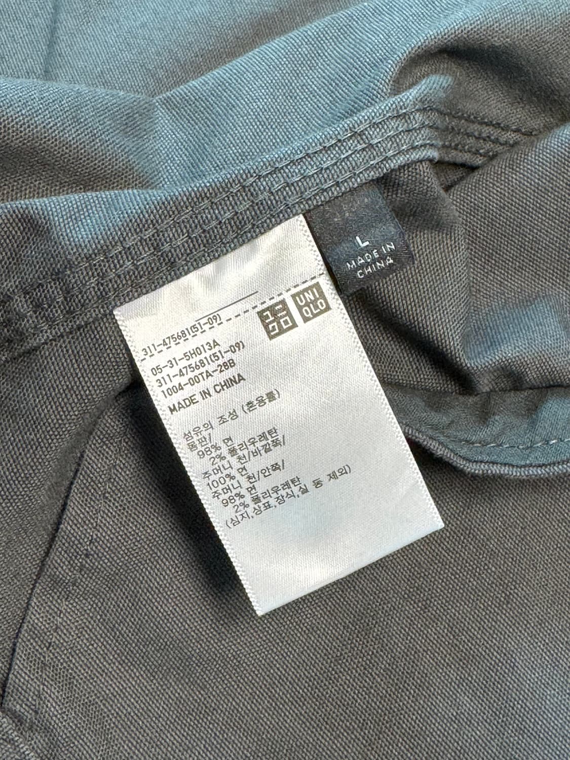 유니클로 집업 블루종 워크 자켓 차콜그레이 상품이미지4