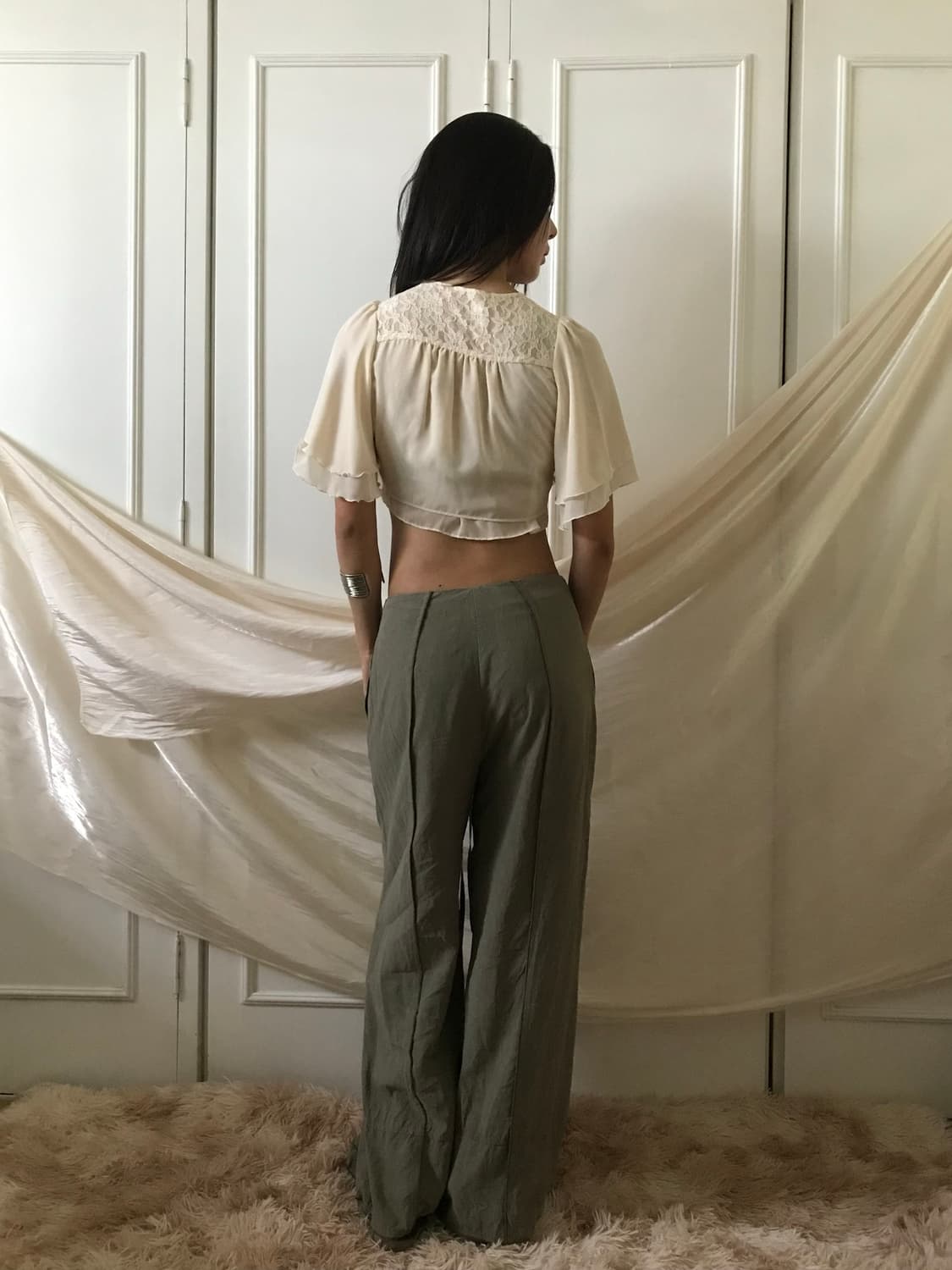  sheer Shoulder blouse  상품이미지5