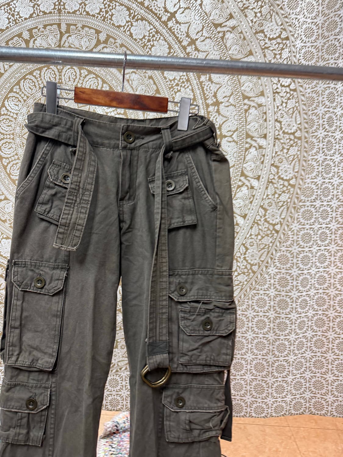 빈티지 여성 벨티드 포켓 카고팬츠 (Z1020) 상품이미지4