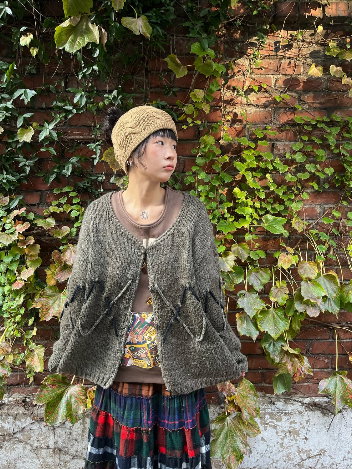 다크 브라운 니트 가디건 상품이미지2