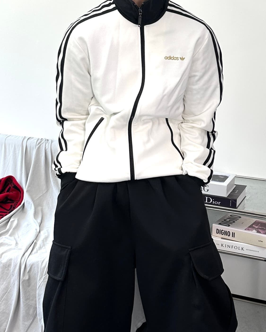 아디다스 00s 블랙 화이트 베켄바우어 트랙탑 져지 M 상품이미지1