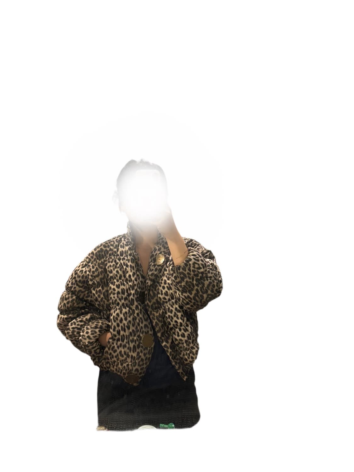 Leopard Metal-Button Quilted Puffer Coat 상품이미지1