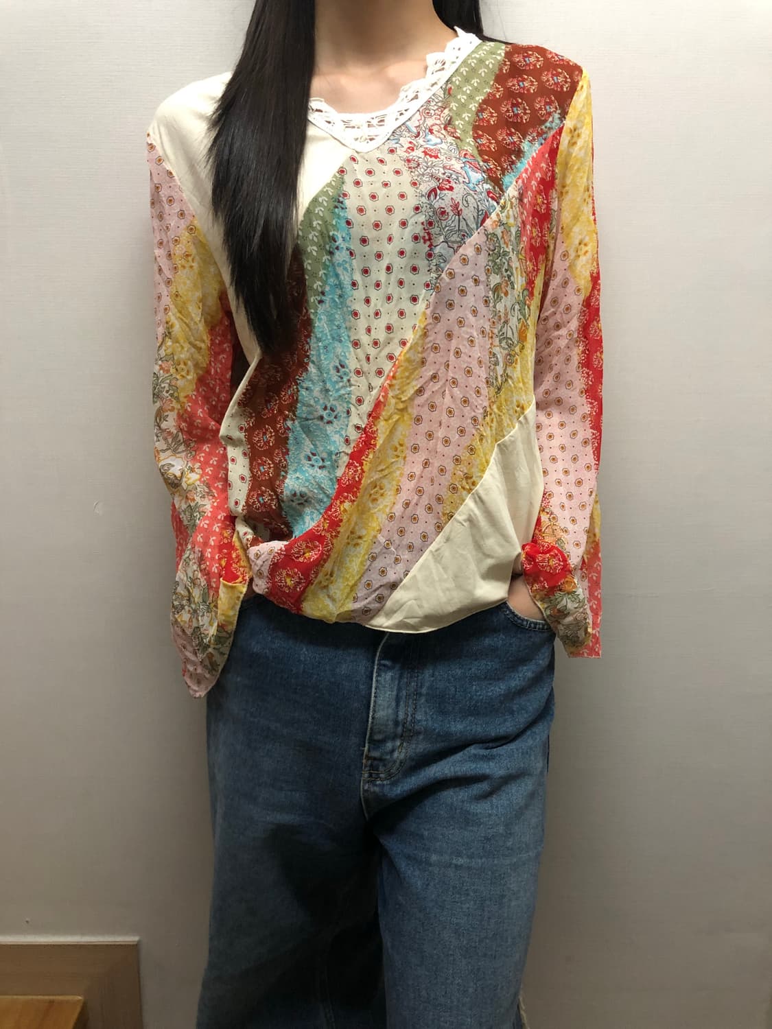 빈티지 히피 패치워크 탑 상품이미지6
