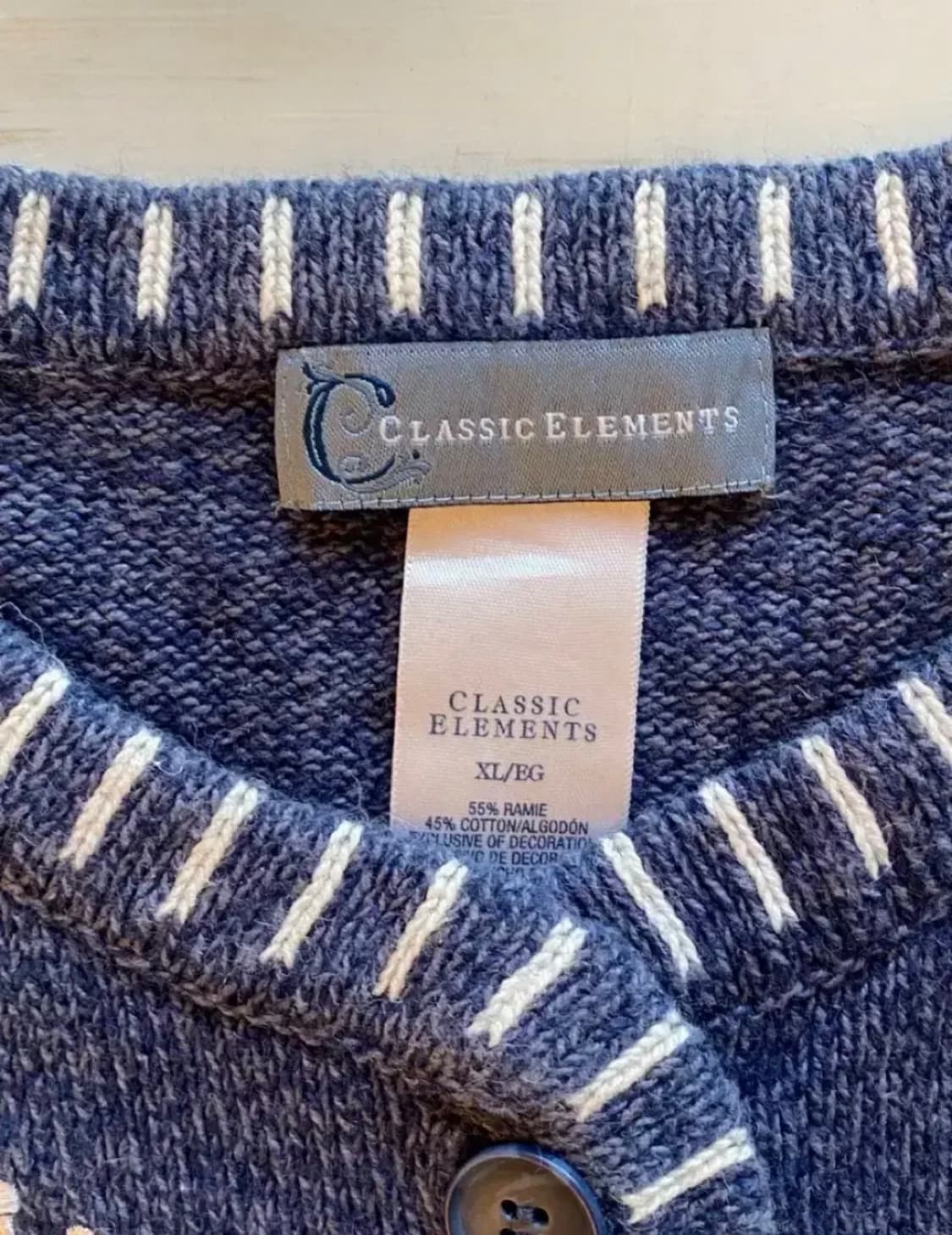 빈티지 크리스마스 니트조끼 장갑 눈 네이비 상품이미지3