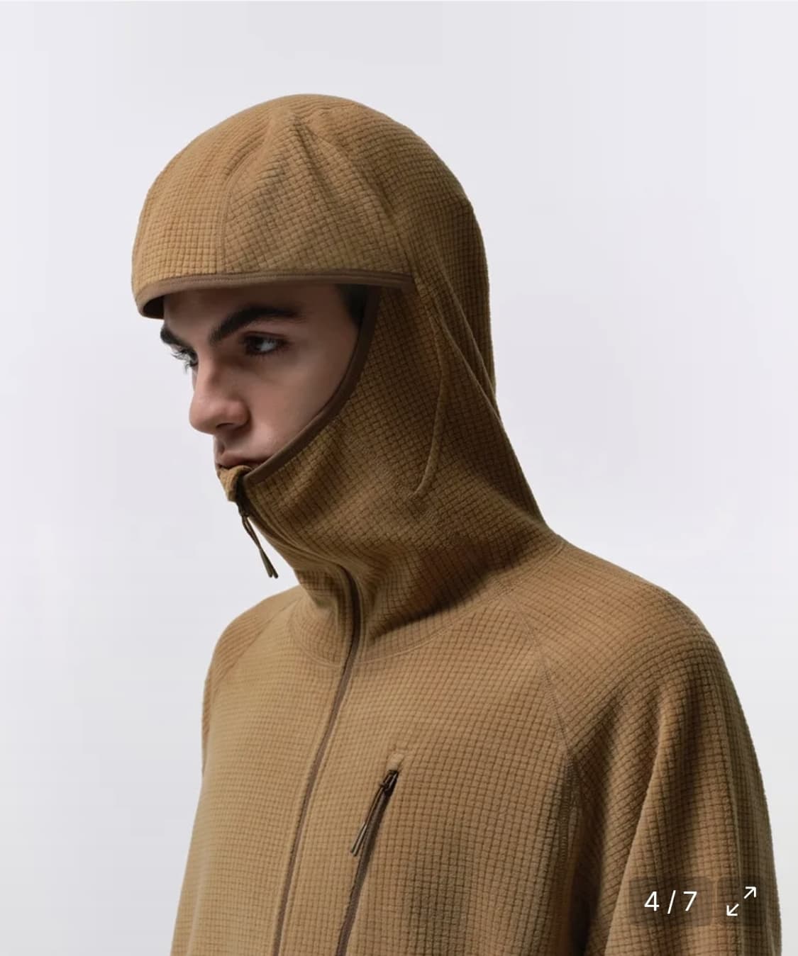 시티 레저 그리드 폴라 플리스 바라클라바 후디드 집업 [데저트 브라운] 상품이미지2