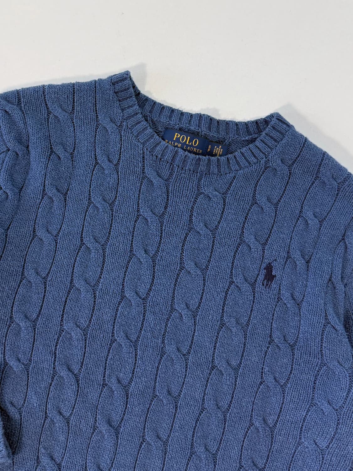 폴로 랄프로렌 루즈핏 신형 인디고블루 코튼 꽈배기 니트 상품이미지4