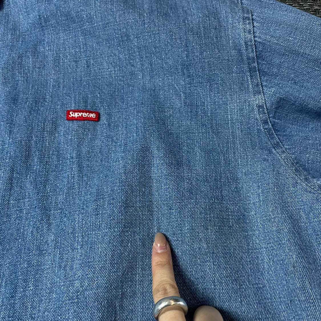 슈프림 미니로고 중청 데님 셔츠 XL 상품이미지6