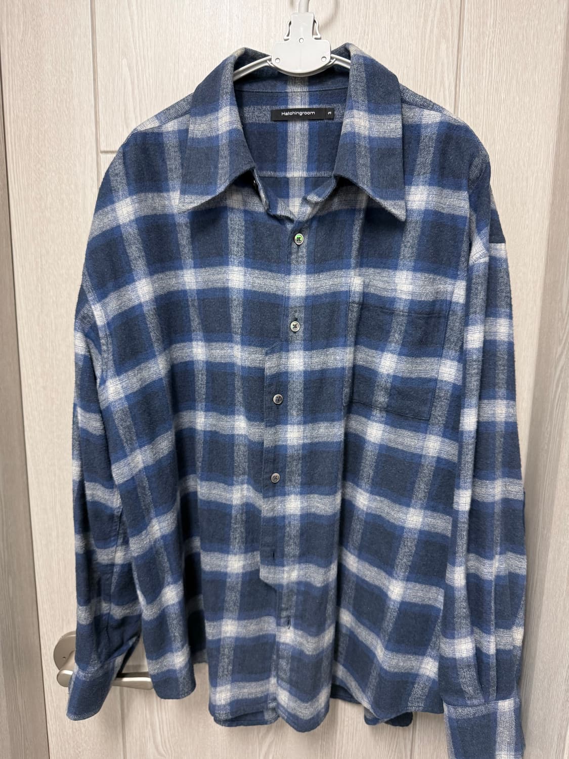 Hatchingroom shirt dyed check blue 상품이미지1