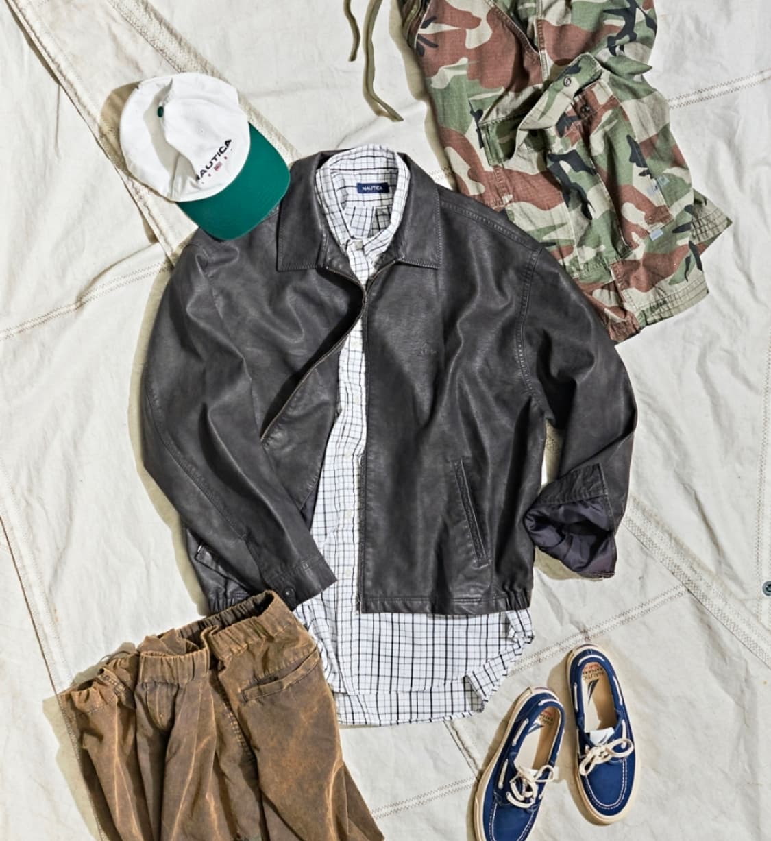 노티카 재팬라인 페더엣 레더 블루종 L 상품이미지5