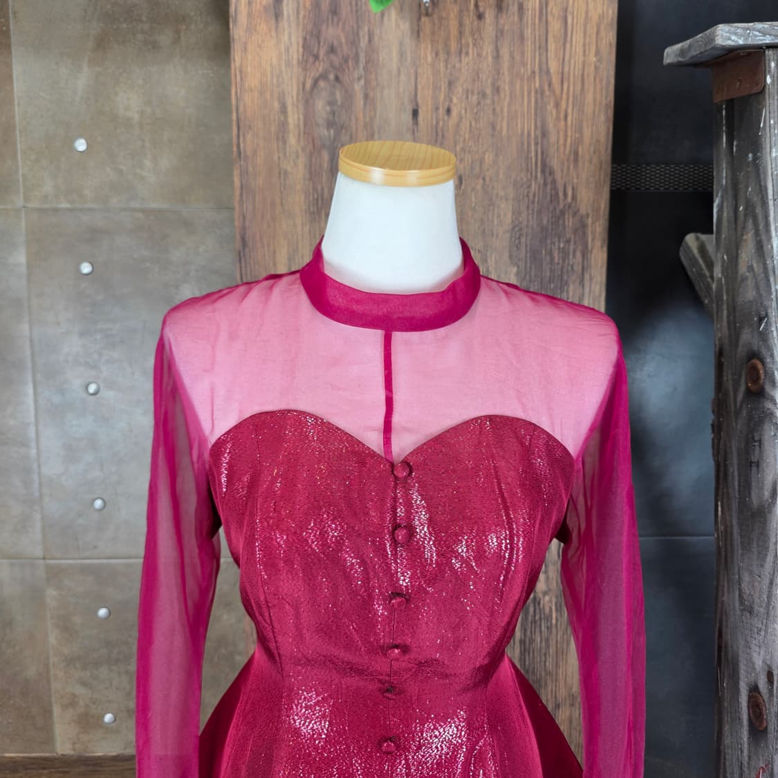CRAZY DRESS 시스루 페플럼 블라우스 상품이미지2