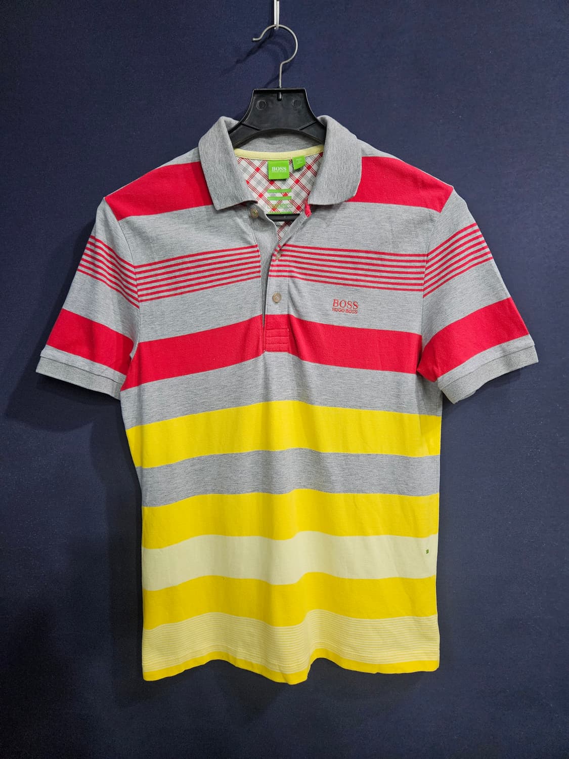 휴고보스 자수로고 스트라이프 줄무늬 남성 95 카라반팔티  상품이미지1