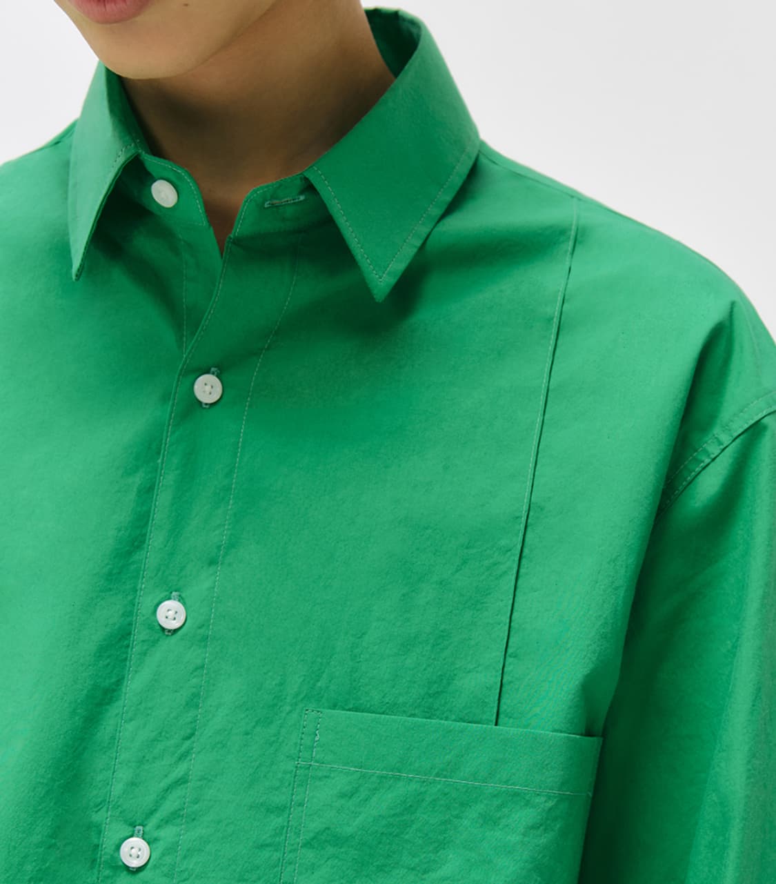 L 100 새제품) 아르반 기자코튼 핀턱 셔츠 그린 긴팔 남자 상품이미지7