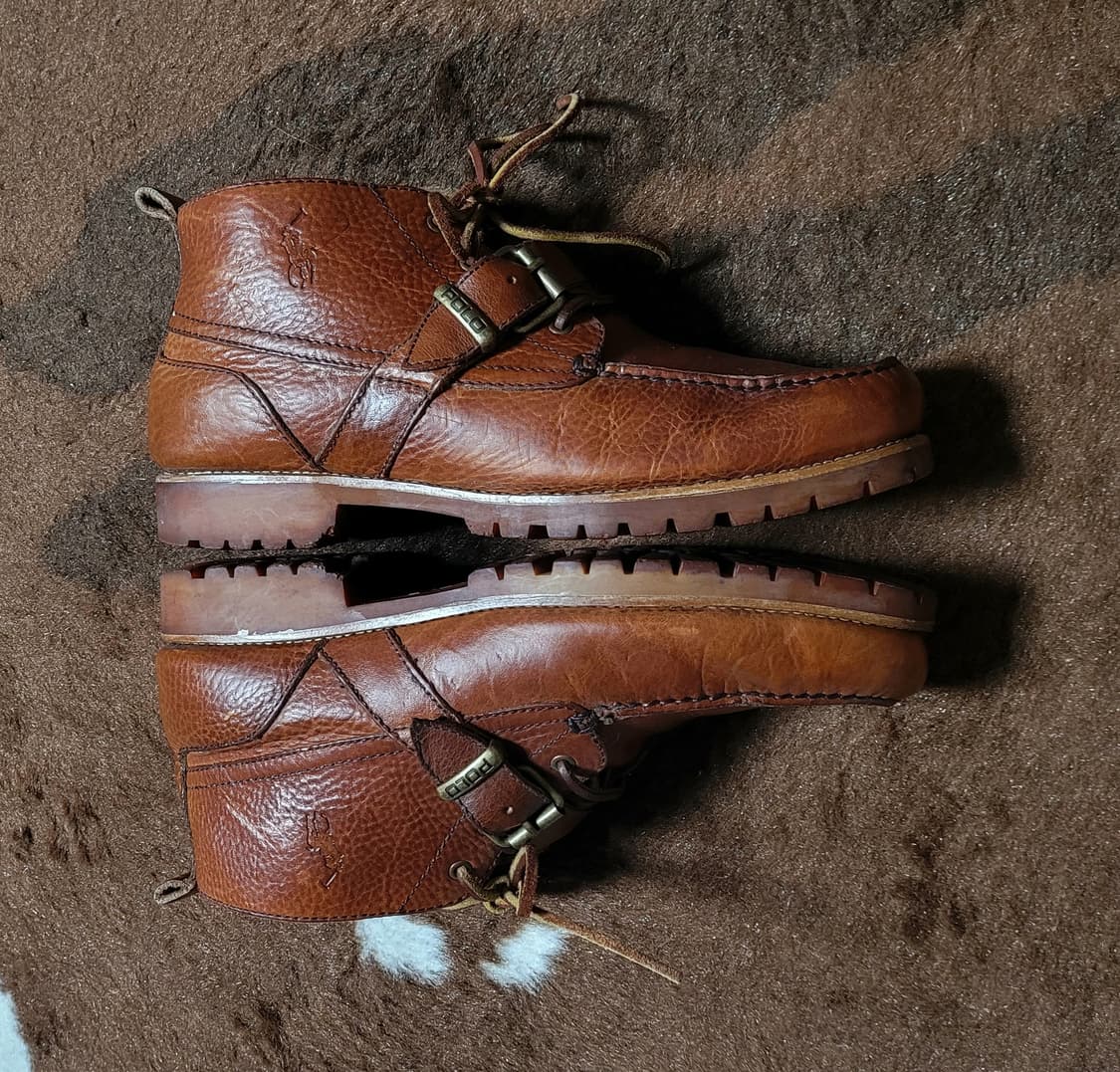 폴로 랄프로렌 남성용 브라운 레더 앵글 부츠(11D) 상품이미지4