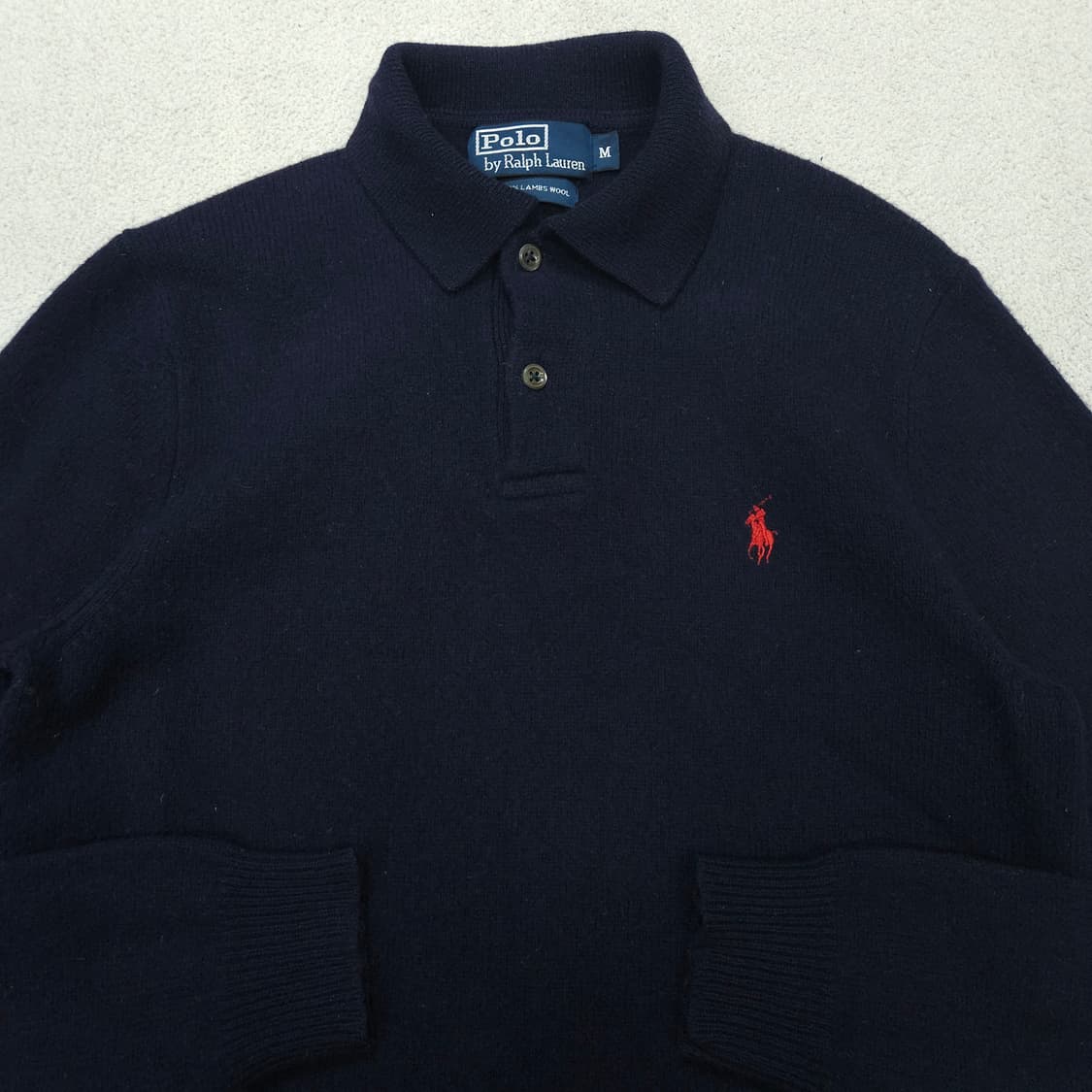 폴로 랄프 로렌 카라넥 램스울 니트 M 네이비 상품이미지3