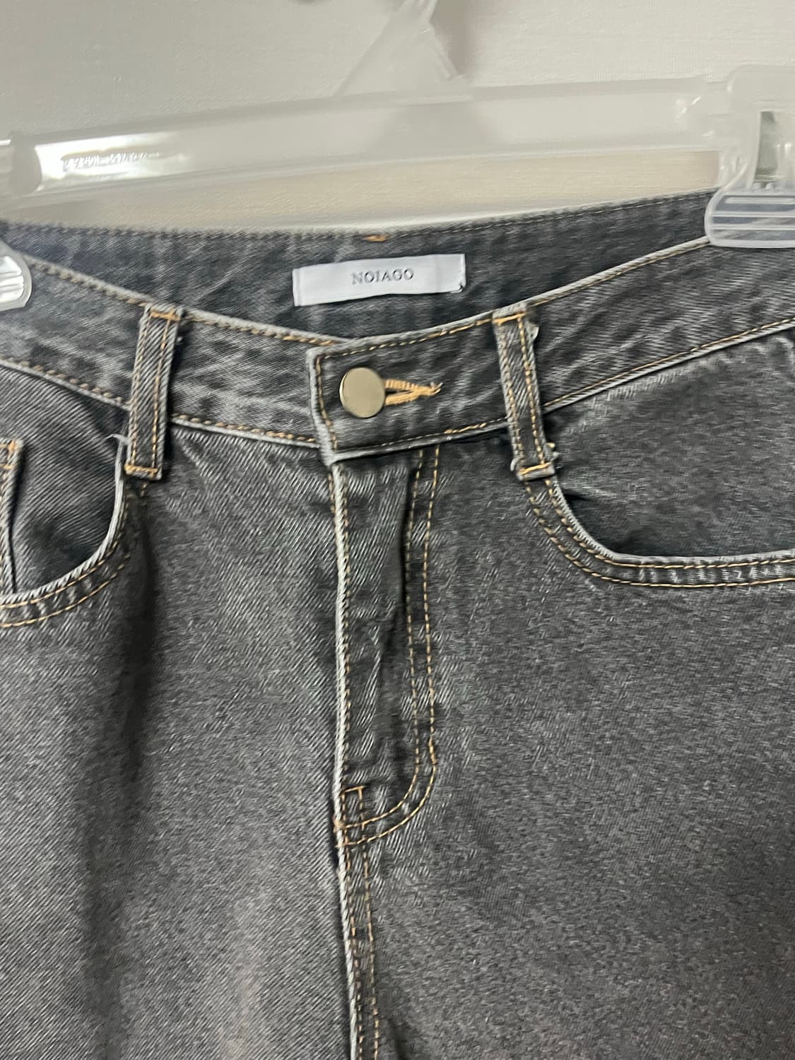 노이아고 스트레이트 루즈핏 데님 팬츠 (블랙) 상품이미지4