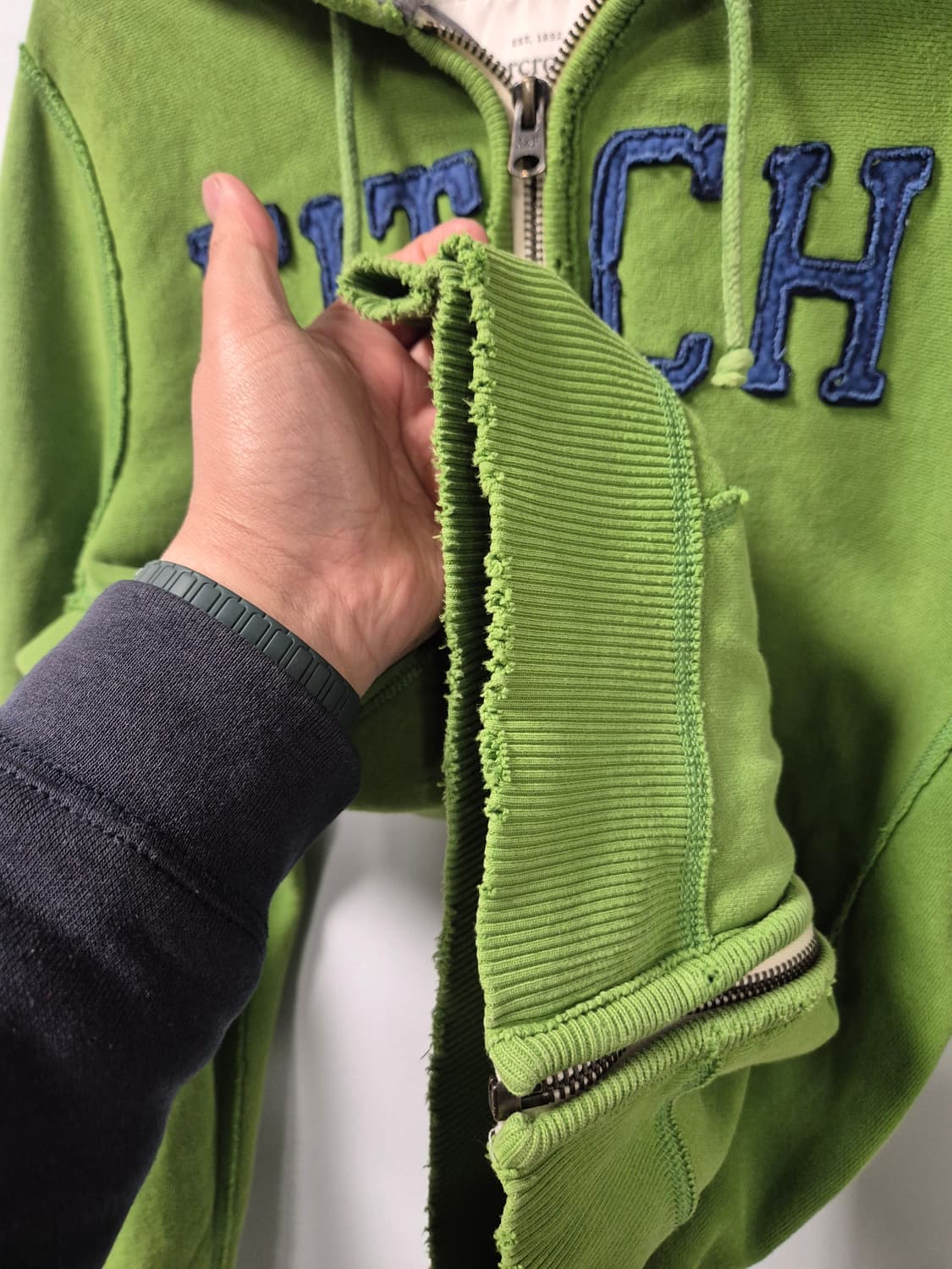 100 아베크롬비 Y2K 올드스쿨 빈티지 말차후드집업 L사이즈(상태A급) 상품이미지9