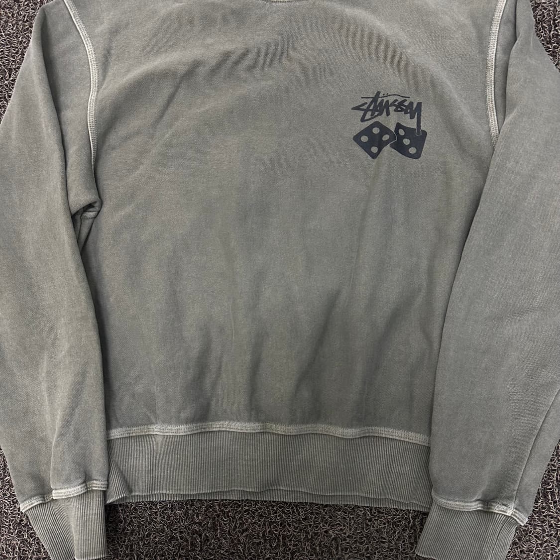 Stussy 스투시 다이스 피그먼트 다이드 맨투맨 카키 S 상품이미지5