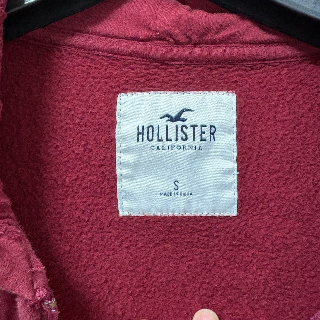 홀리스터 딱붙 후드집업(버건디 s) 상품이미지5