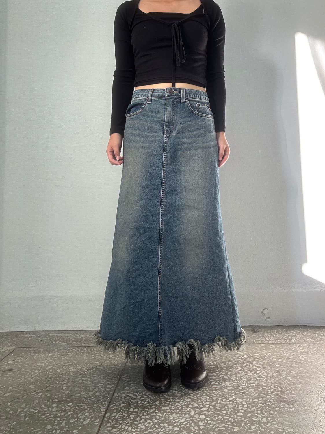 데님 롱 스커트 상품이미지1