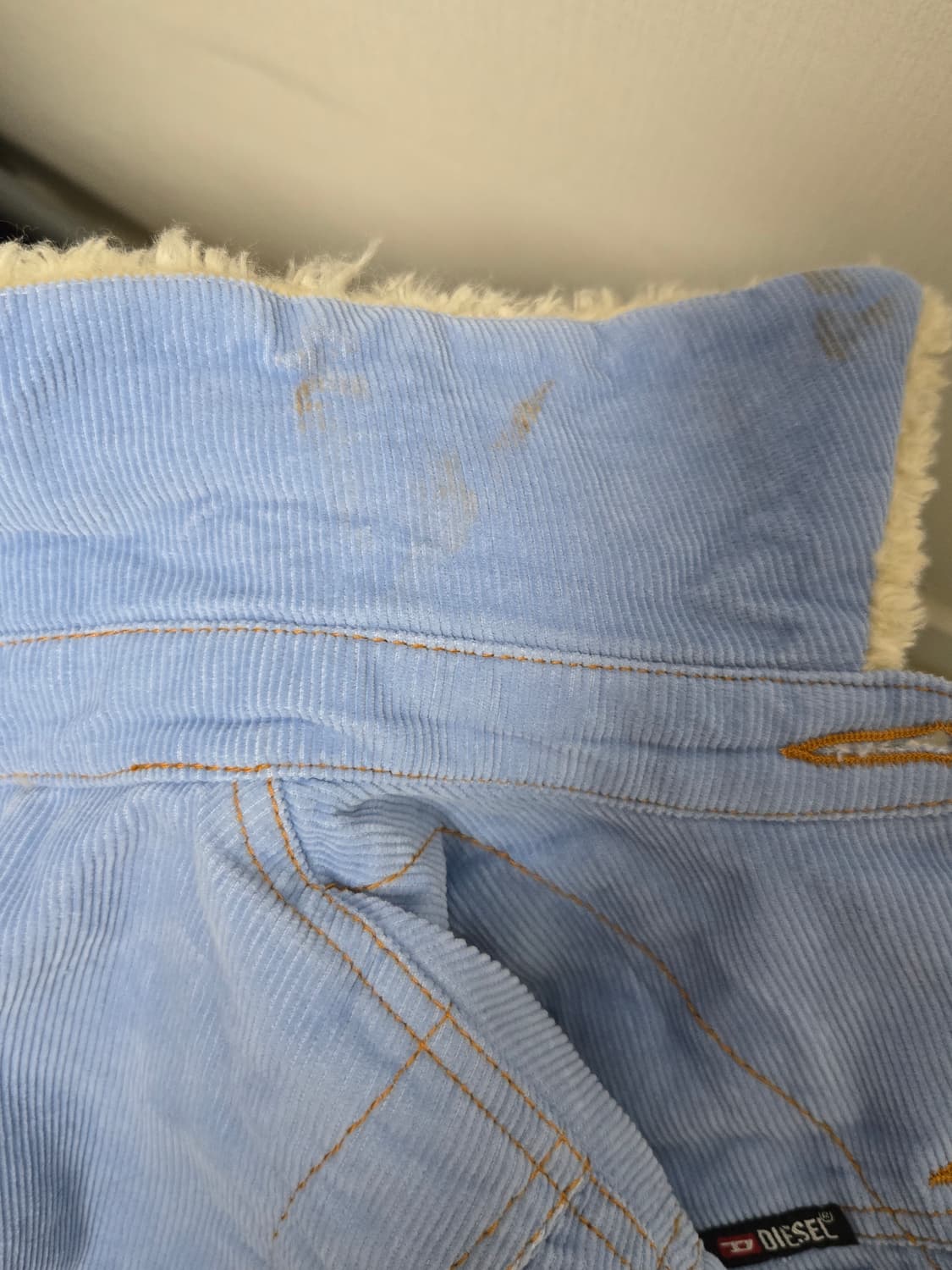 디젤 하늘색 코듀 뽀글이 자켓 상품이미지4