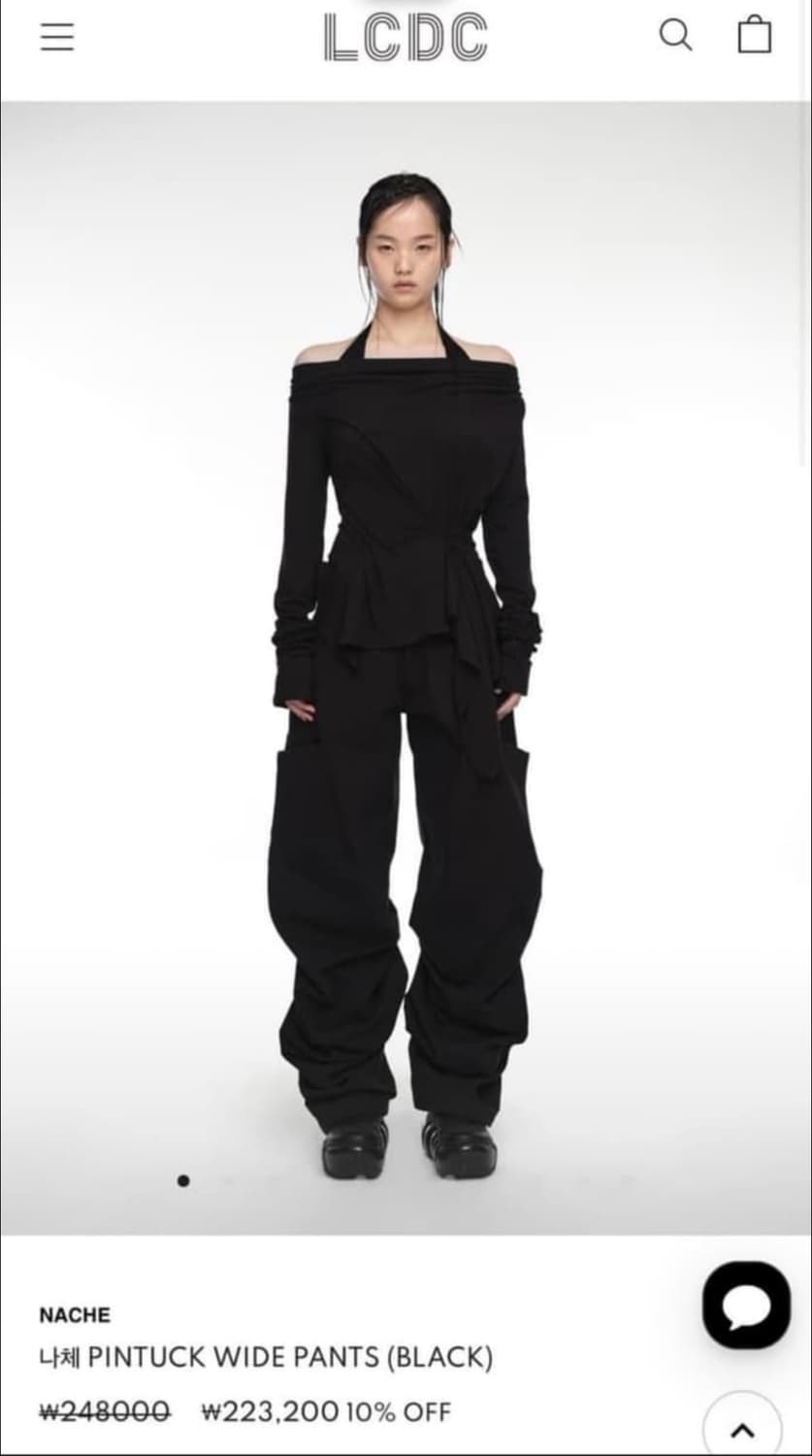 나체 핀턱 와이드 팬츠 상품이미지1